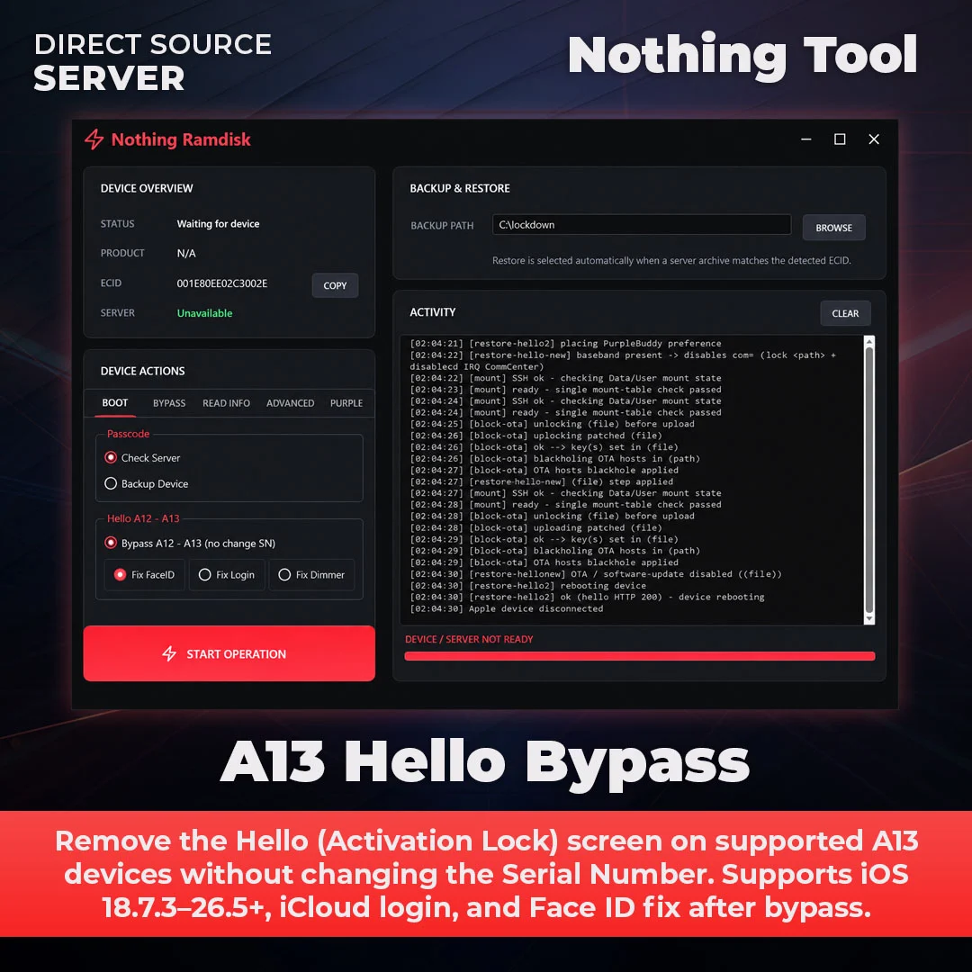Nothing Hello Bypass for A13 chip
