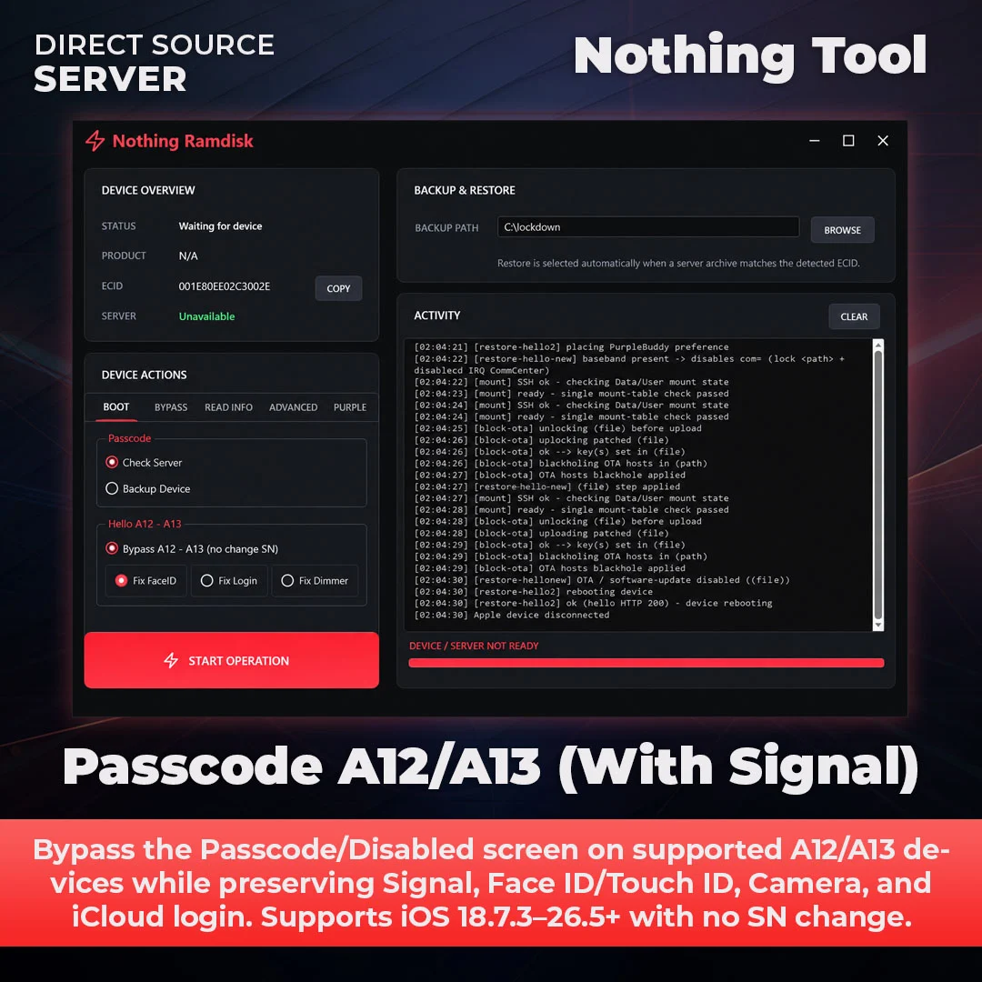 Nothing Passcode Bypass A12/A13 chips